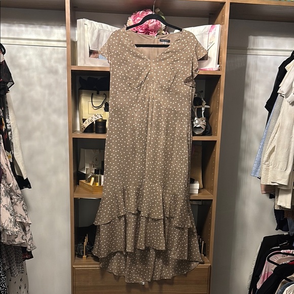 Elegant Brown Polka Dot Dress NWT Tommy Hilfiger Size 16 - Picture 1 of 1
